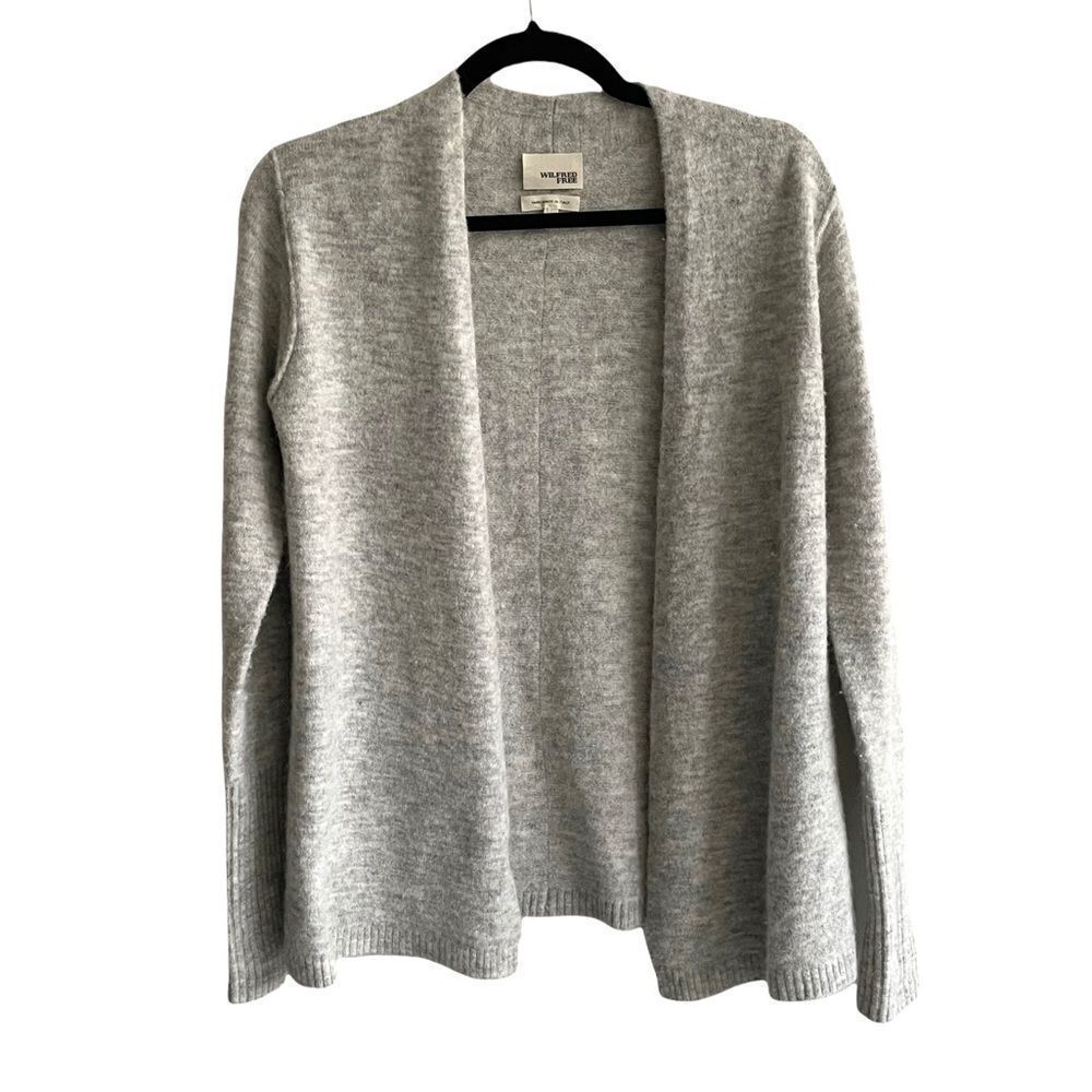 Aritzia Wilfred Free Wool Alpaca Cardigan Sweater Light Grey Small